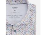 Chemise à motif OLYMP ajustée blanche en coton stretch