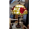 Lampe Tiffany Art Nouveau -Pivoine rouge - H 62 cm - De Ryck