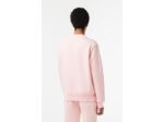 Sweat Lacoste rose en molleton de coton bio