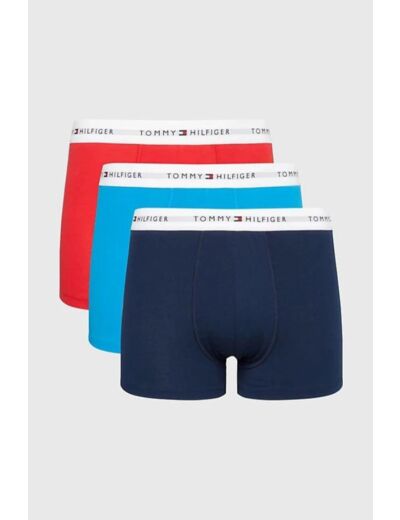 Lot de 3 boxers Tommy Hilfiger rouge et bleu en coton bio