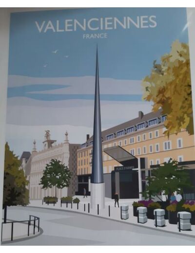 Affiche "Beffroi et Hôtel de ville Valenciennes"
