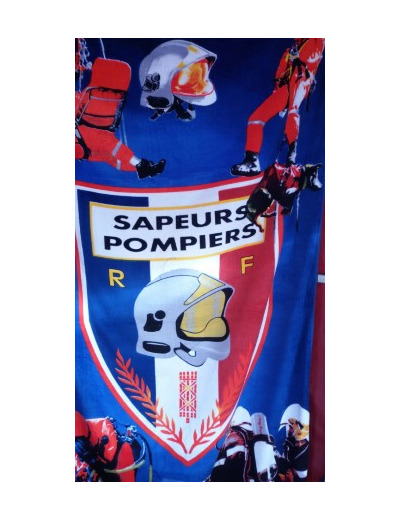 SERVIETTE DE PLAGE ECUSSON POMPIERS