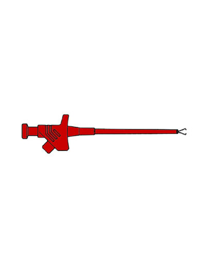 Grippe-test flexible avec pinces & raccord Ø4mm ROUGE