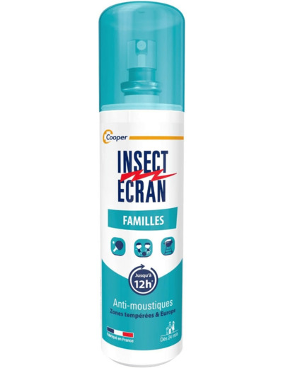 INSECT ECRAN - Anti-moustiques - Spray répulsif peau - Protection contre les piqûres de moustiques - Familles - 100 ml 130 g (Lot de 1)