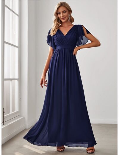 Robe longue de cérémonie bleu marine