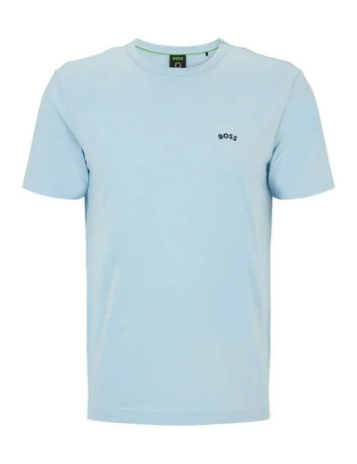 T-Shirt col rond BOSS bleu clair en coton