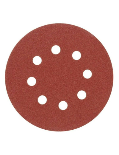 Disques abrasifs 125 mm, p120, avec 8 trous, jeu de 5