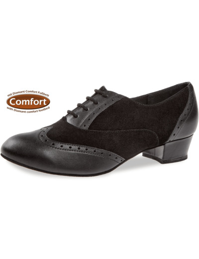 063-029-070 - Chaussures de danse en cuir et nubuck, semelle confort, talons 2,8cm - Diamant