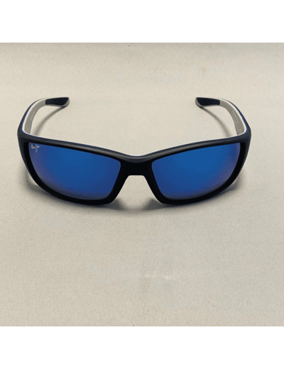 Lunettes de Soleil Local Kine 810 Homme De La Marque Maui Jim Coloris Noir Verres Polarisés Bleu Hawaï