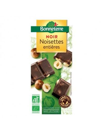 Tablette chocolat noir noisettes entières 200g Abc bio Marly