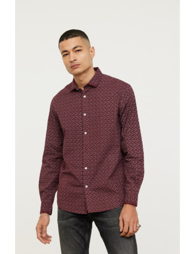 Chemise à motifs Lee Cooper bordeaux