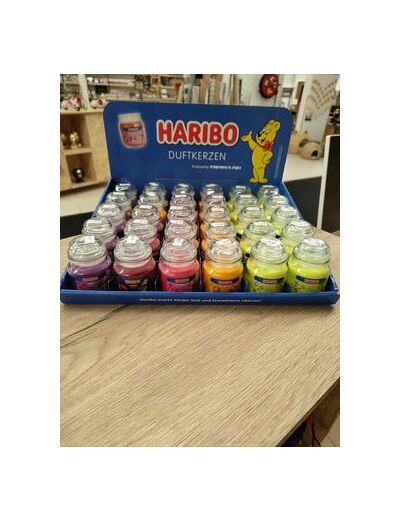 Bougies Haribo fruits rouge, coca cherry, fraise, tropical et coconut