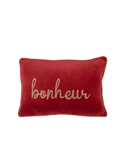 Coussin Bonheur Textile Rouge/Or