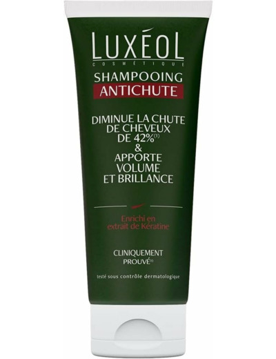 LUXÉOL - Shampooing Antichute - Volume & Brillance - Diminue La Chute De Cheveux - Soin Cheveux Enrichi En Extrait De Kératine - Fabriqué en Europe - 200ml Shampoing Chute Cheveux