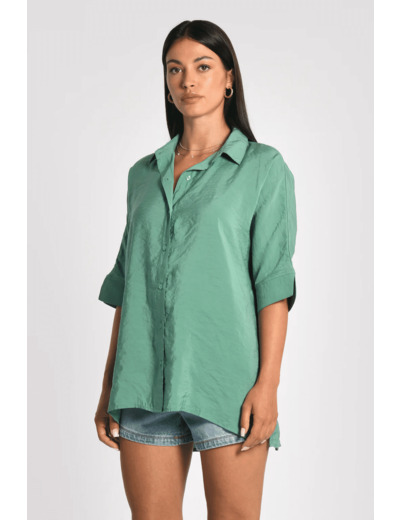 CHEMISE OVERSIZED EFFET SOIE LILOU EMERAUDE