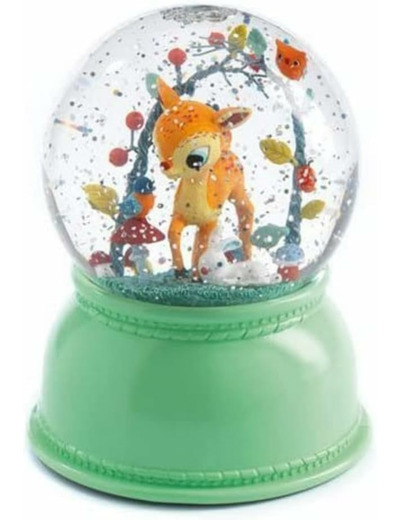 Djeco - Lampe veilleuse Faon - Vert -boule a neige