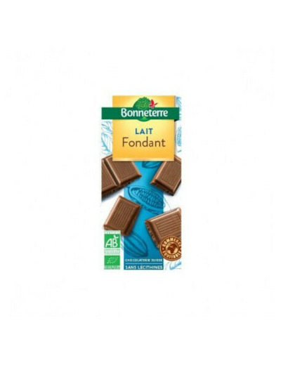 Chocolat bio lait fondant Bonneterre 100g - Abc bio Marly