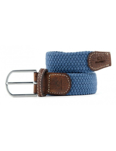 Ceinture tressée Billybelt bleue en cuir