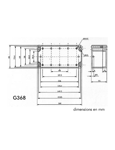 COFFRET ETANCHE EN ABS - GRIS FONCE 160 x 80 x 55mm