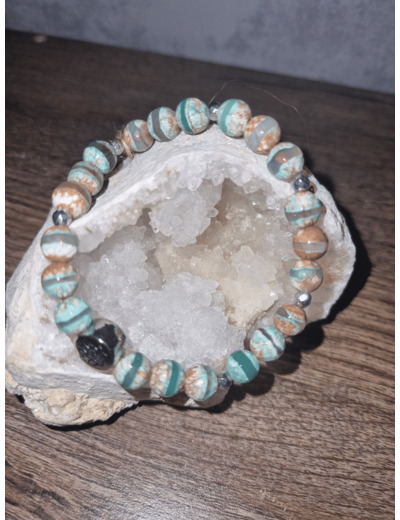 Bracelet agate tibétaine