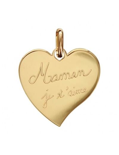 Pendentif plaqué or  cœur "Maman je t'aime"- Magie d'Or