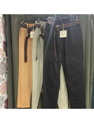 Pantalon Femme avec Ceinture – Élégance Décontractée, Taille Unique