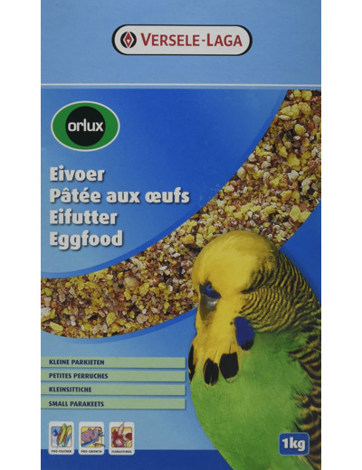 VERSELE-LAGA Orlux Pâtée aux Oeufs Sèche pour Petite Perruche 1 kg - Lot de 2