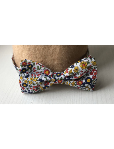 Nœud Papillon en Coton avec Motif Fleuri