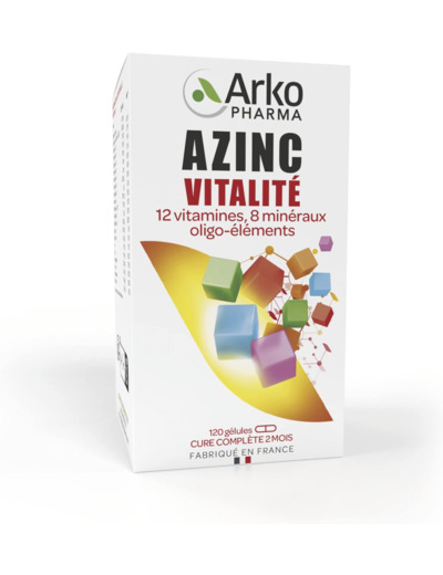 Azinc® Vitalité - Réduit la fatigue due au surmenage, soutient les performances intellectuelles, dès 15 ans - 120 gélules