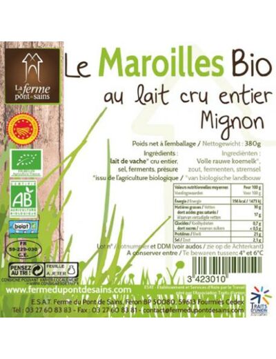 Fromage Maroilles Bio Local 380g - ABC Bio