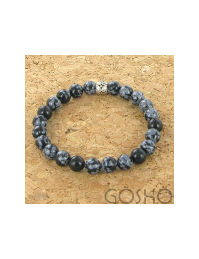 Bracelet GOSHO Obsidienne Mouchetée