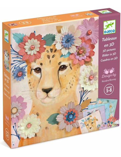 DJECO - Tableaux en 3D - Activités papier- Couronnes de fleurs - DJ09454