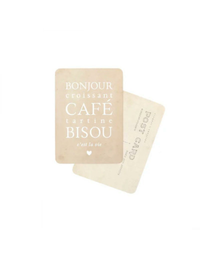 CARTE POSTALE BONJOUR CROISSANT CAFE - CINQMAI