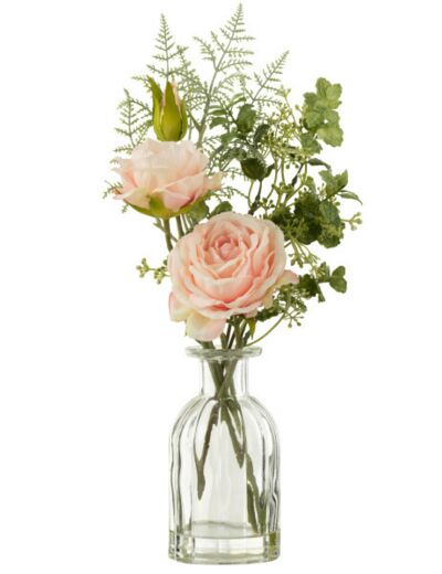 Bouquet de roses artificielles avec vase