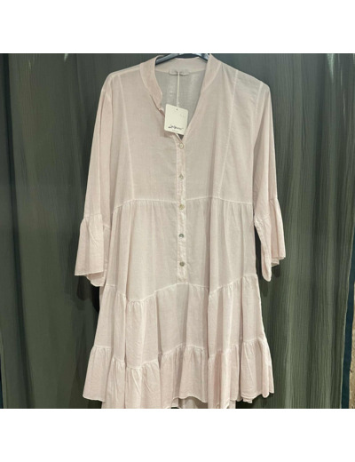 Robe Tunique Femme Luizacco Rose Pâle | Robe Courte Volants Confortable