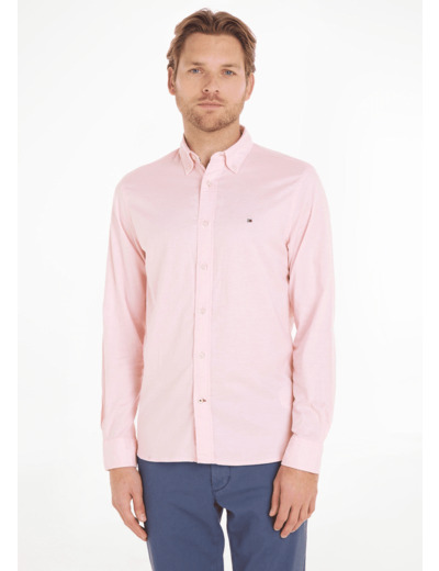 Chemise Tommy Hilfiger rose en coton bio stretch