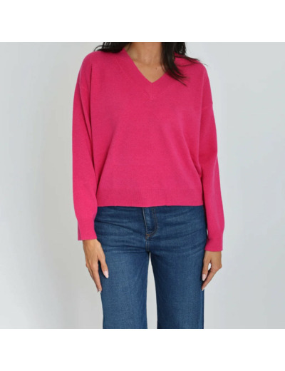 PULL COL V ANITA FUSCHIA