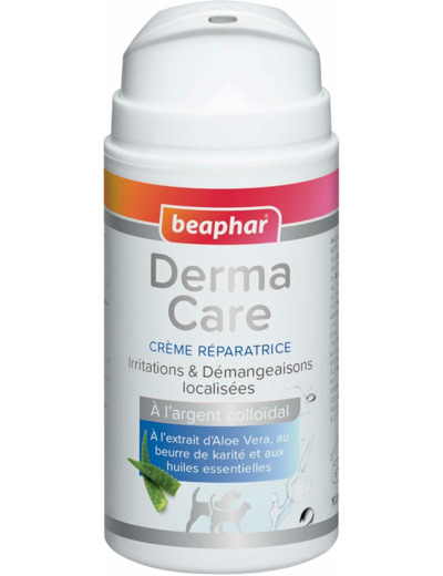 BEAPHAR - DERMACARE - Crème Réparatrice pour Chien et Chat - À l'argent Colloïdal, Aloe Vera, Beurre de Karité & Huiles Essentielles - Soulage Les Démangeaisons - Favorise la Cicatrisation - 200ml