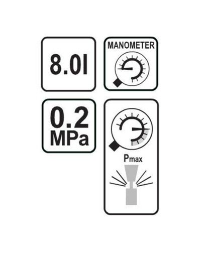 Pulvérisateur à pression avec manomètre 8L