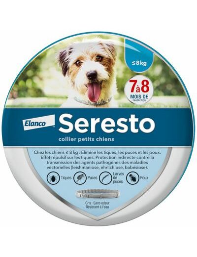 Seresto pour petits chiens, inférieur ou égal à 8kg