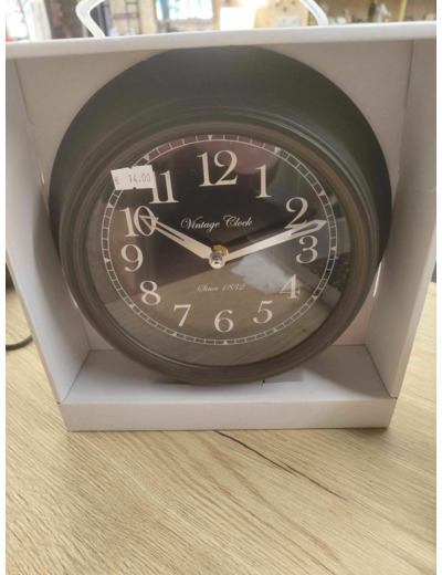 Horloge rétro D23cm - Gris