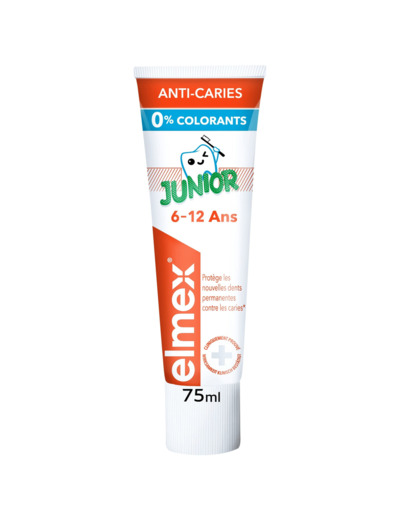 Elmex, junior, anti-caries, pour les nouvelles dents permannetes, 6-12 ans, 75ml