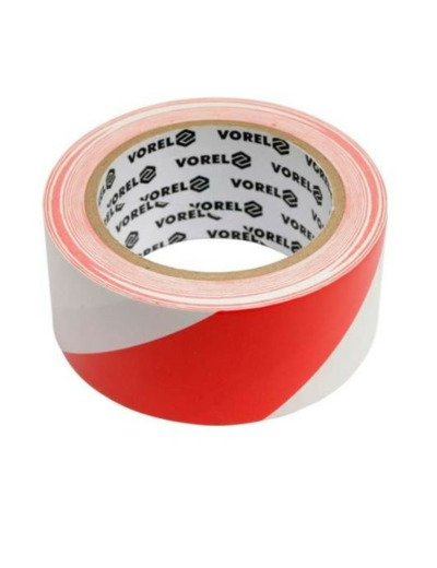 Ruban adhésif blanc/rouge 48 mm x 33m