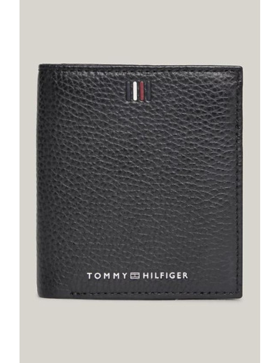 Portefeuille vertical Tommy Hilfiger noir en cuir