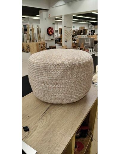 Pouf Miami Outdoor Poly Na/Blanc