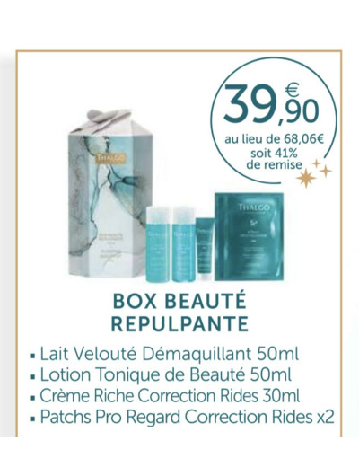 Box beauté repulpanpe visage Thalgo-Algue Marine.