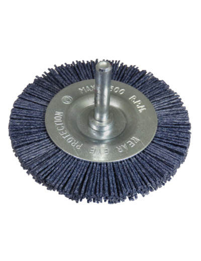 Brosse nylon plate 75mm bleu pour perceuse - 01572