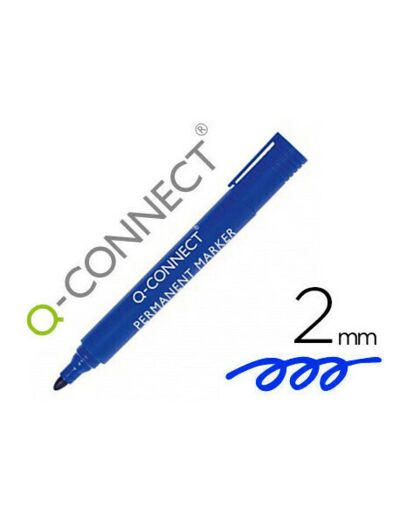 Marqueur bleu permanent  Q CONNECT permanent pointe ogive tracé 3mm
