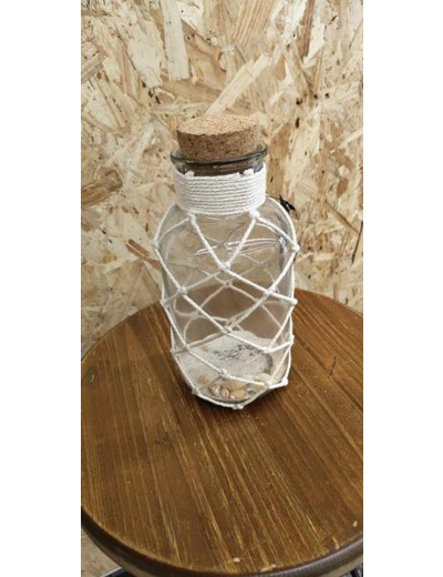 Decoration Vase Sable Coquillage Verre Transparent Large