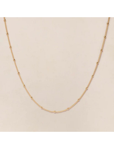 COLLIER CHAINE BOULES DORE' - dorée à l'or fin 24 carats - EMOI EMOI